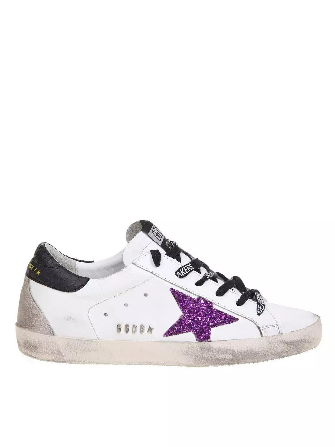 Golden Goose Women's Superstar Leather Trainers - White/Purple/Black