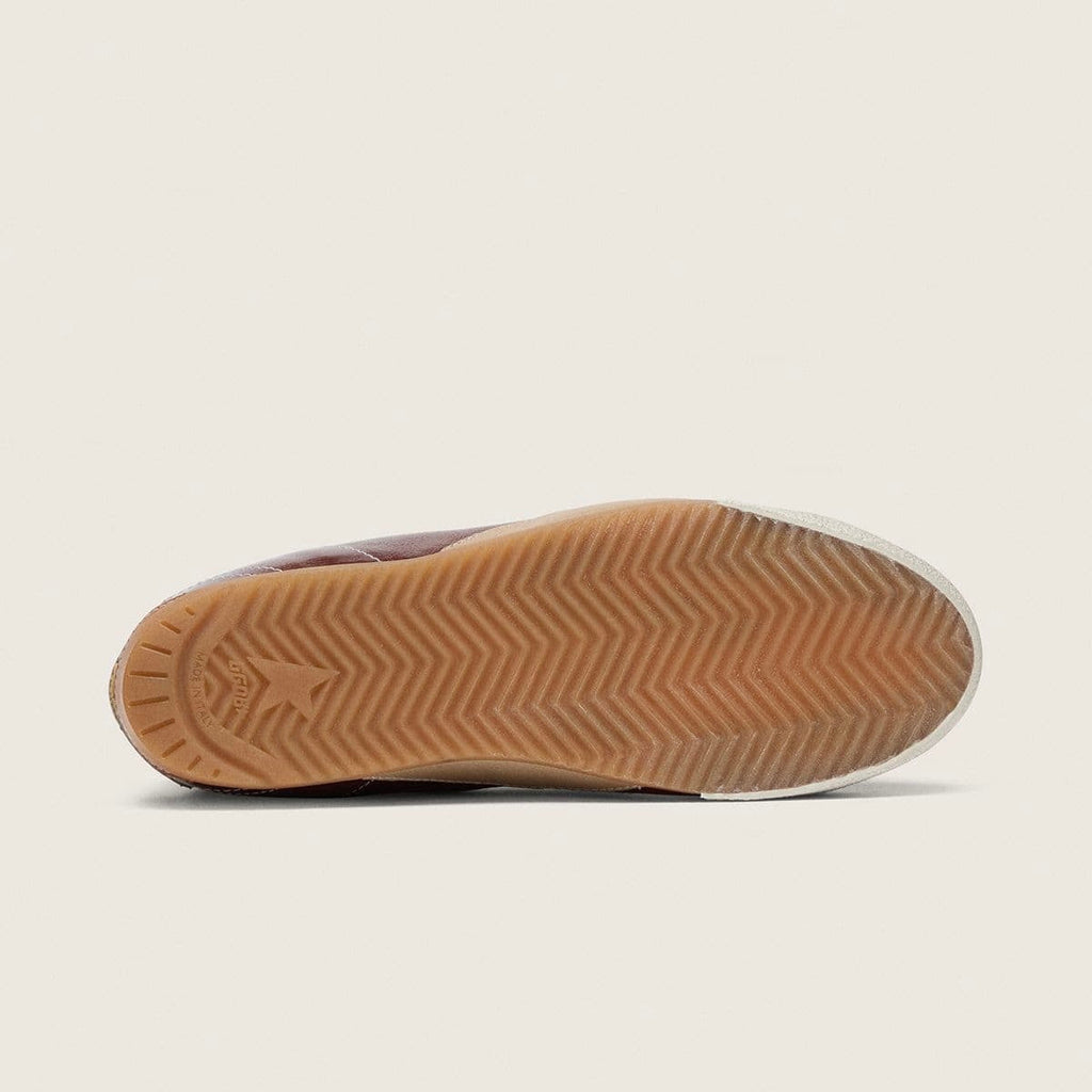Golden Goose True-Star in burgundy naplak with suede star and silver nappa heel tab (Women's)