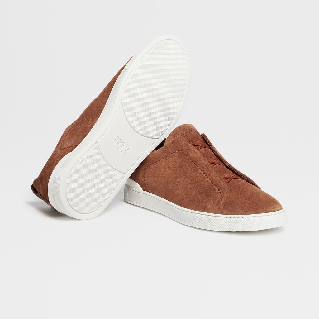 ZEGNA TOBACCO SUEDE TRIPLE STITCH™ SNEAKERS