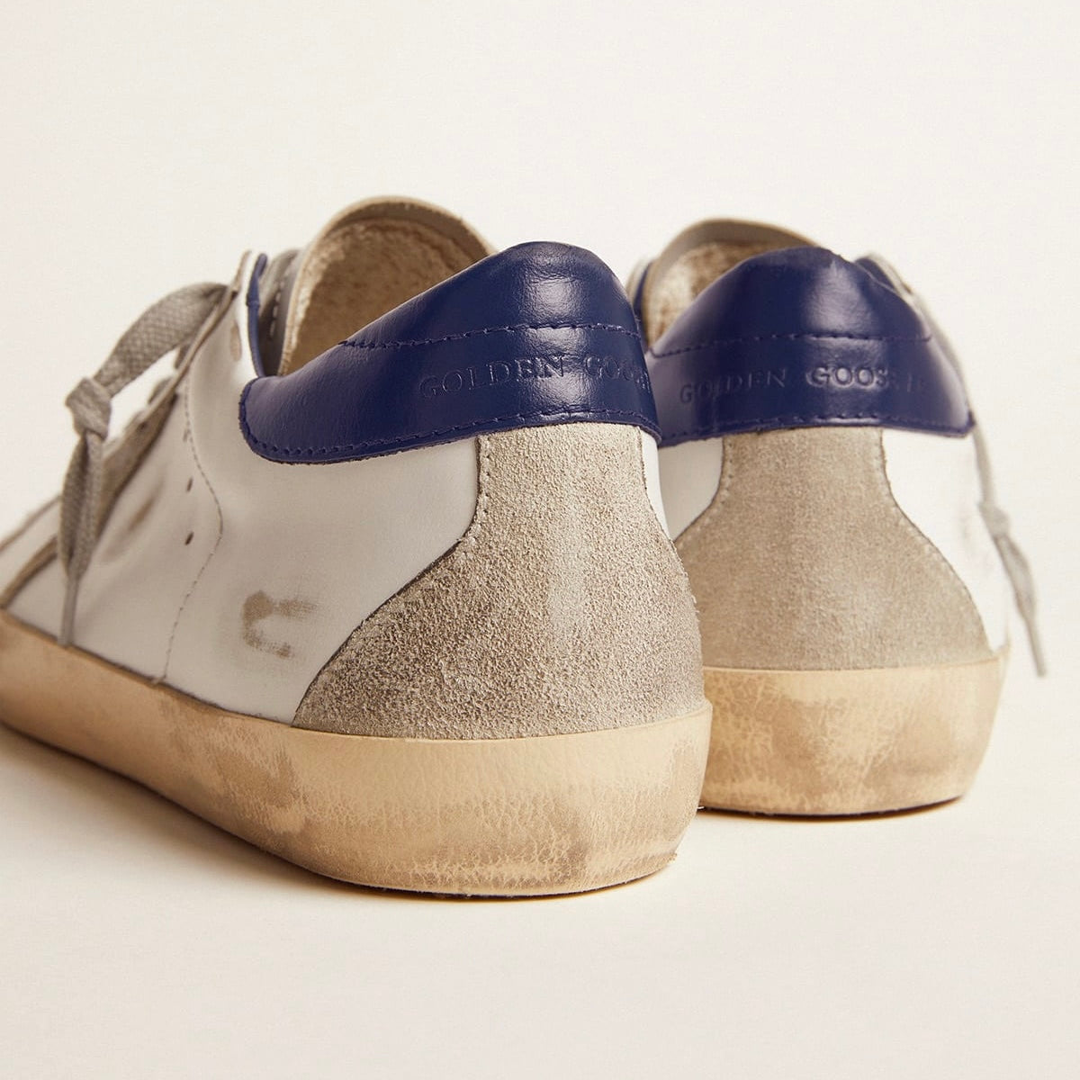 Golden Goose Super-Star with suede star and blue heel tab(Men's)