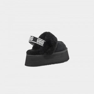 UGG- FUNKETTE BLACK PLATFORMS SLIPPERS