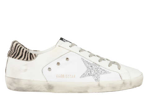 Golden Goose Superstar Glitter Zebra Low-Top Sneakers
