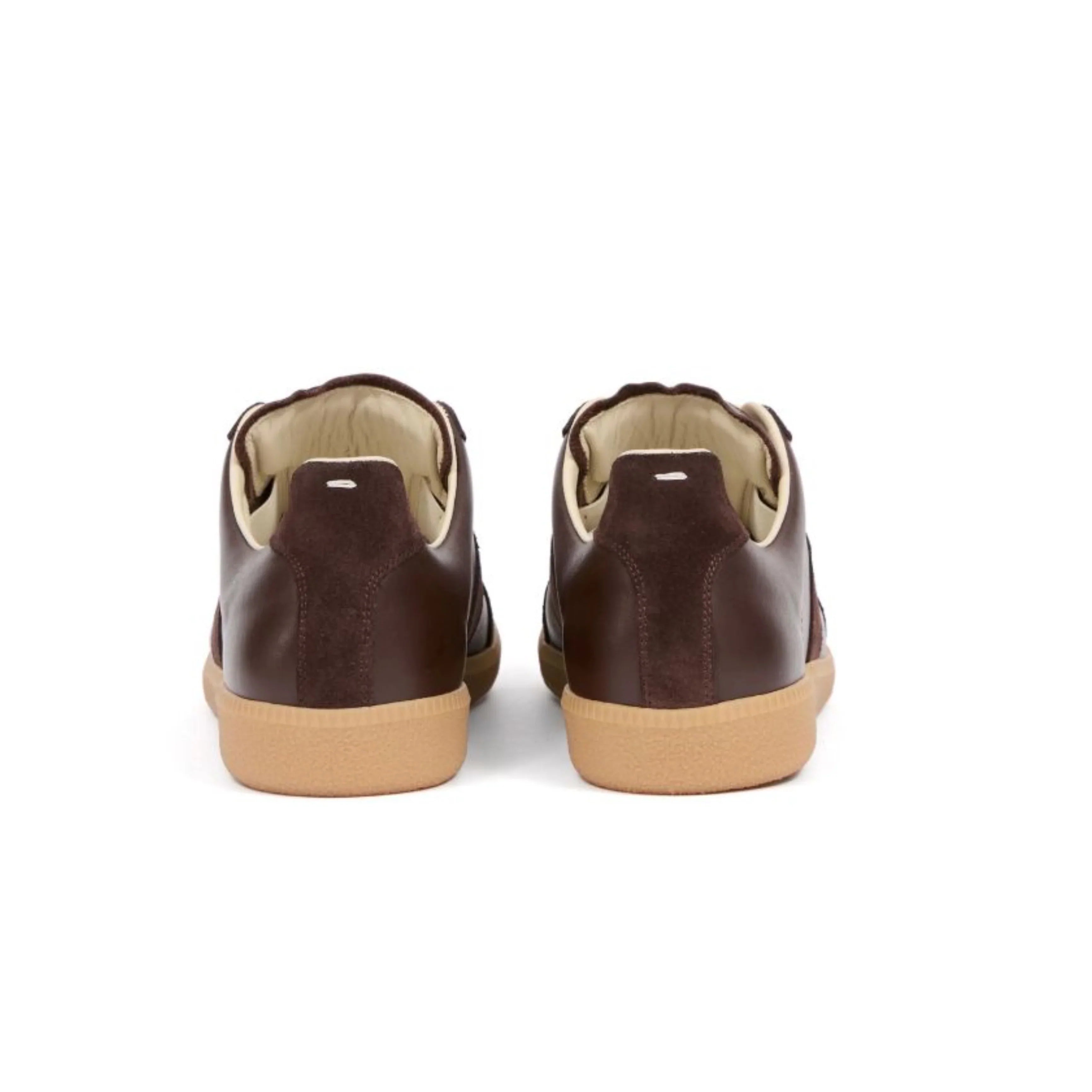 Maison Margiela - Replica leather and suede sneakers - brown