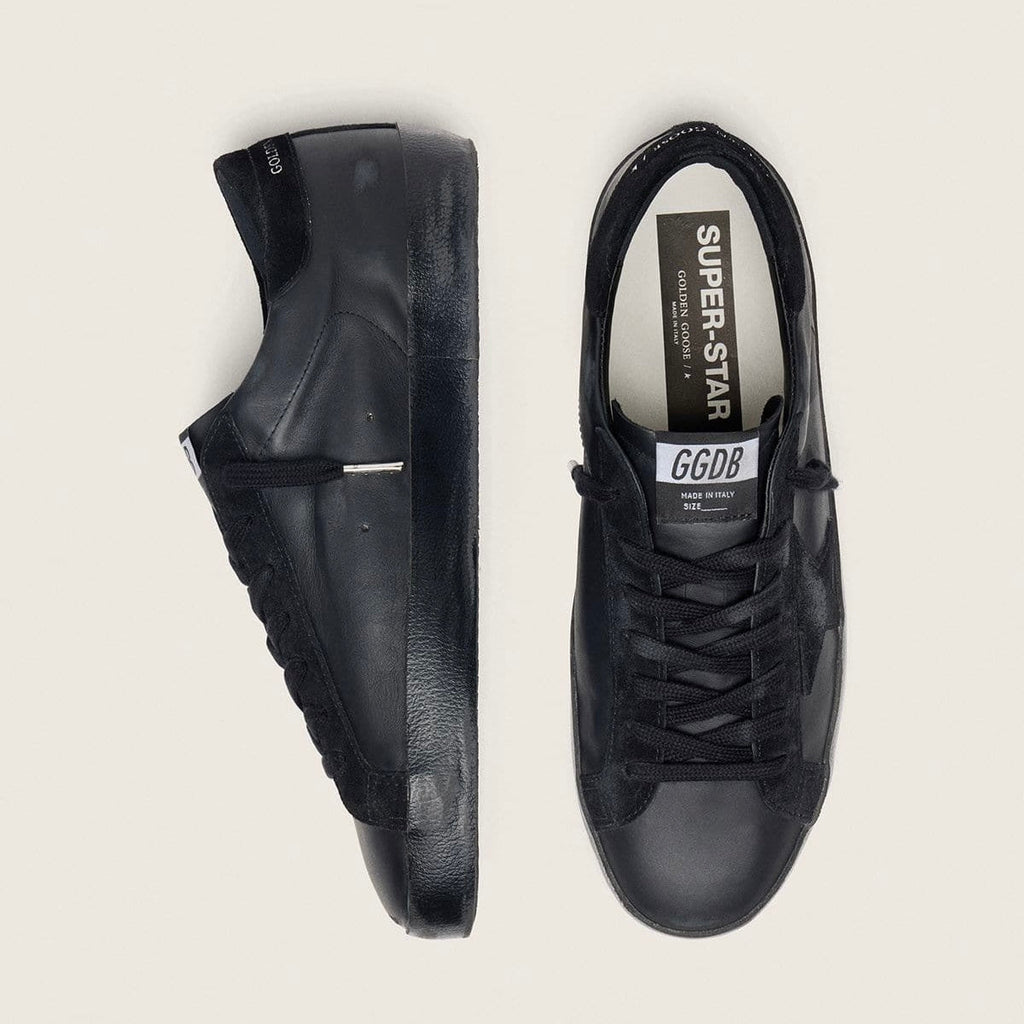 Golden Goose Super-Star in black nappa with black suede star and heel tab(Unisex)